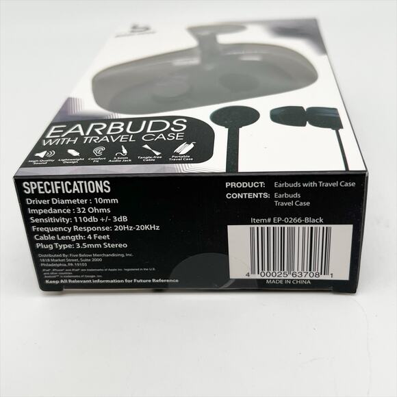 New in Box Bass Jaxx Black Wired Ear Buds with Travel Case - Picture 4 of 4